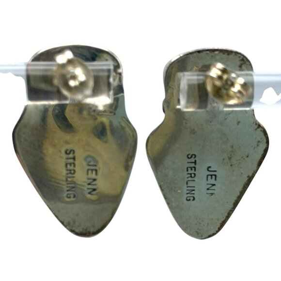 Vintage San Felipe Pueblo Jenn Garcia Spiny Oyster Turquoise Earrings Pendant - Picture 7 of 8